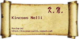 Kincses Nelli névjegykártya